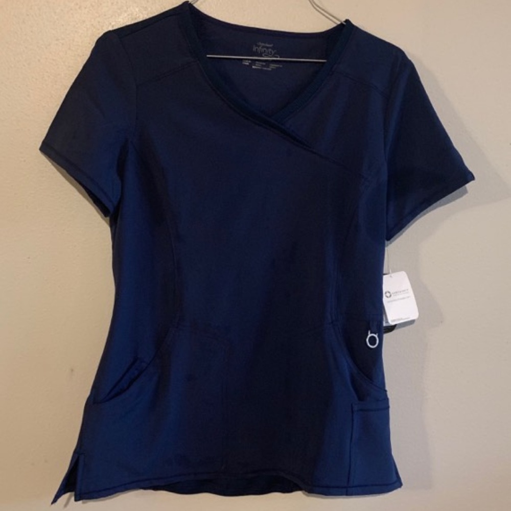 Cherokee Infinity Mock Wrap Scrub Top